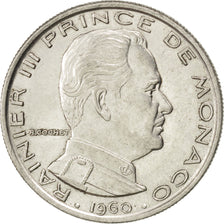 MONACO, Franc, 1960, KM #140, AU(55-58), Nickel, 24, Gadoury #150, 5.84
