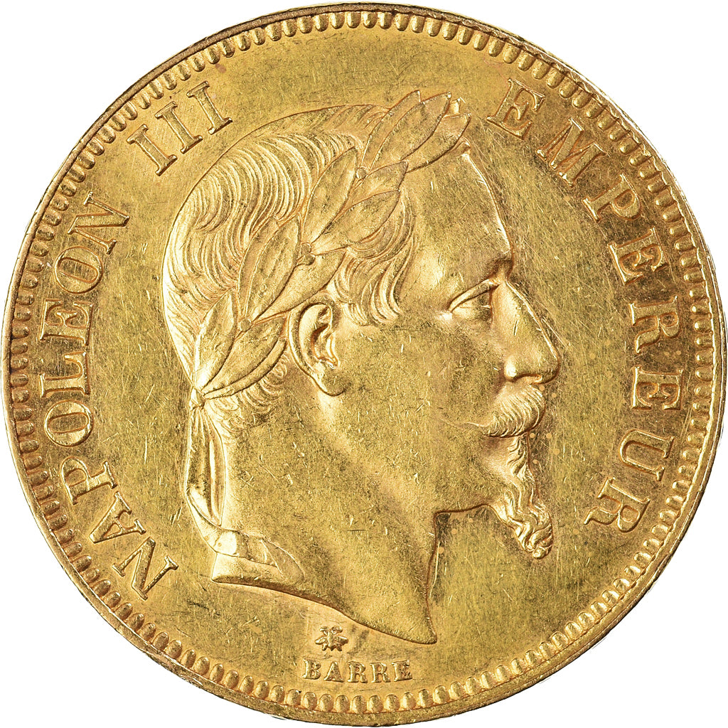 Moneda, Francia, Napoleon III, 100 Francs, 1866, Paris, MBC+, Oro, KM:802.1
