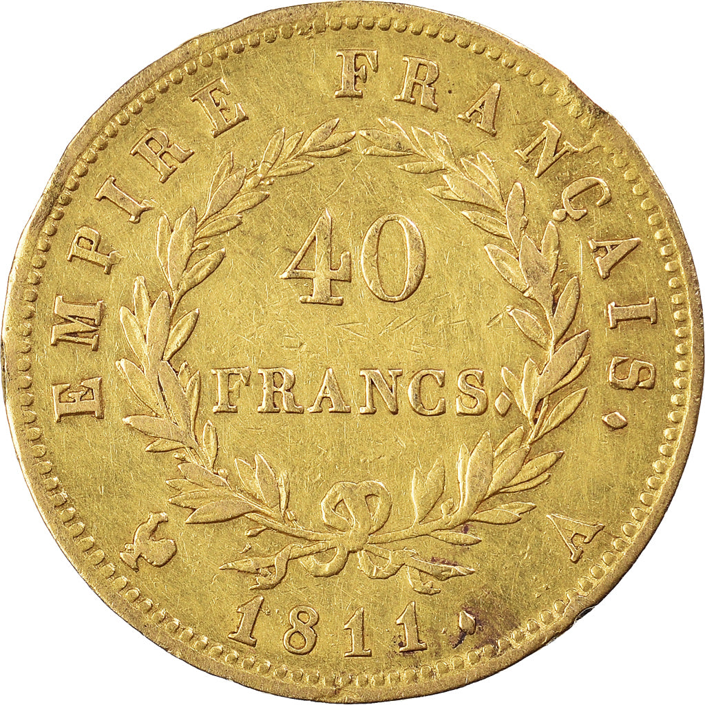 Moneta, Francja, Napoléon I, 40 Francs, 1811, Paris, EF(40-45), Złoto