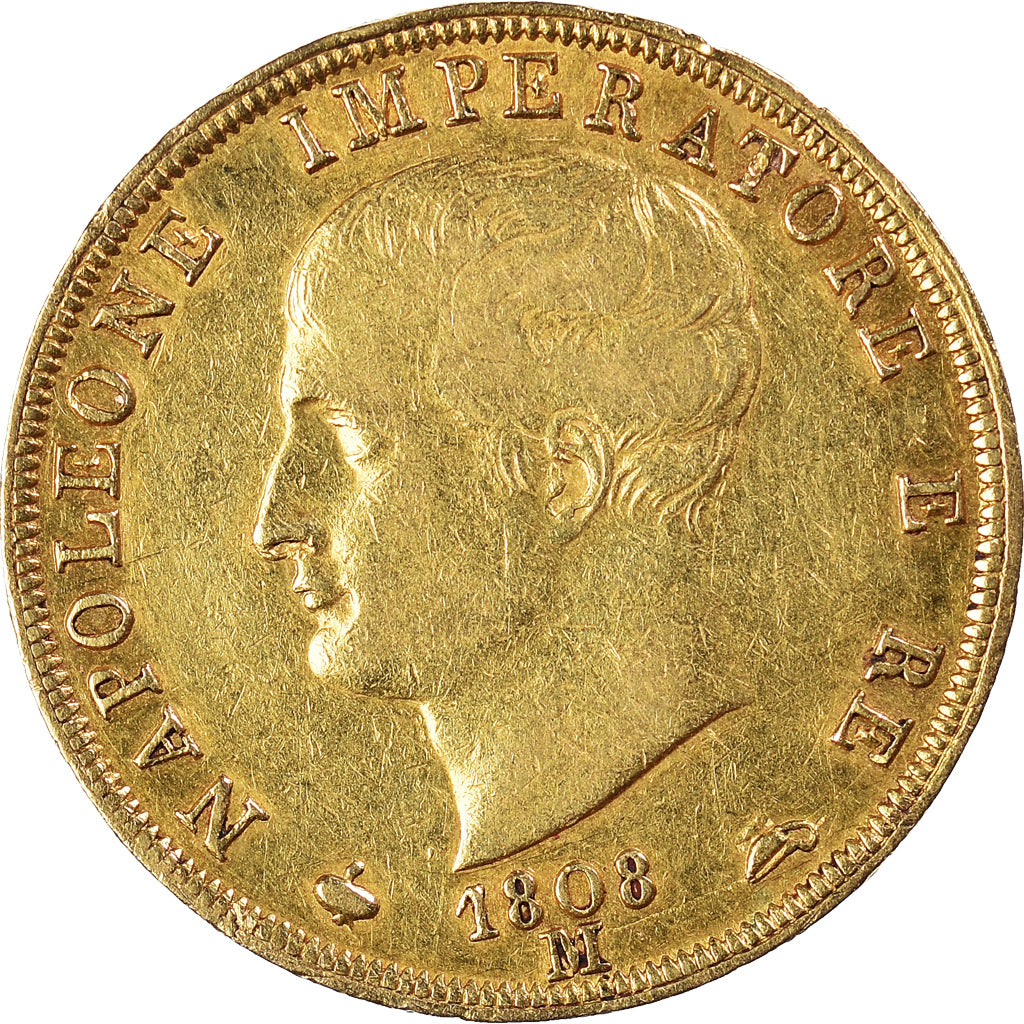 Moneda, Estados italianos, KINGDOM OF NAPOLEON, Napoleon I, 40 Lire, 1808