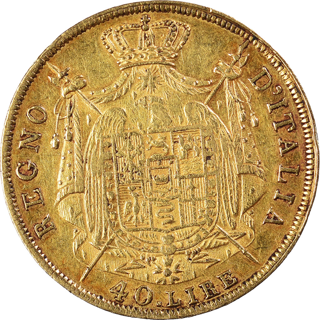 Moneda, Estados italianos, KINGDOM OF NAPOLEON, Napoleon I, 40 Lire, 1808