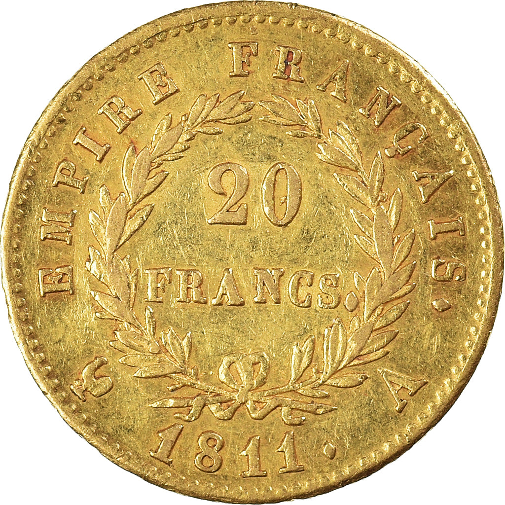Moneda, Francia, Napoléon I, 20 Francs, 1811, Paris, MBC, Oro, KM:695.1
