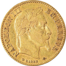 Moneta, Francja, Napoleon III, 10 Francs, 1866, Strasbourg, EF(40-45), Złoto
