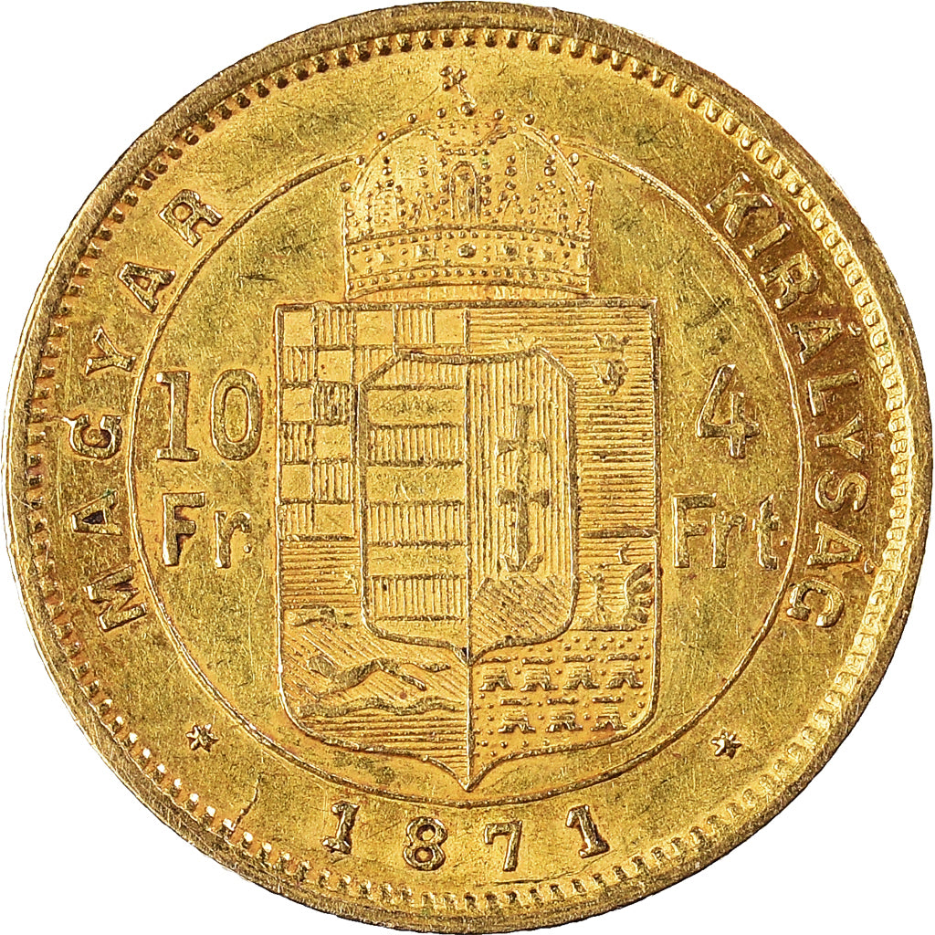 Coin, Hungary, Franz Joseph I, 4 Forint 10 Francs, 1871, Kormoczbanya