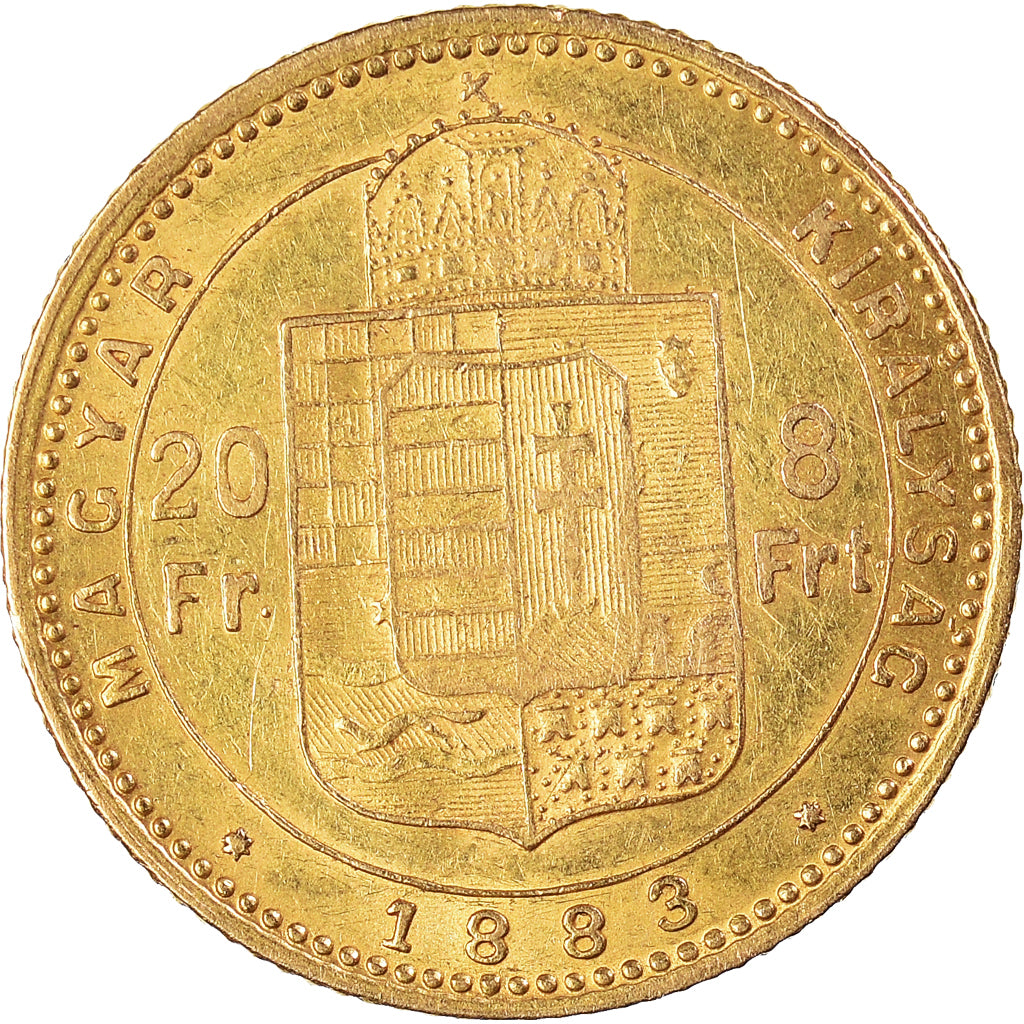 Coin, Hungary, Franz Joseph I, 8 Forint 20 Francs, 1883, Kormoczbanya