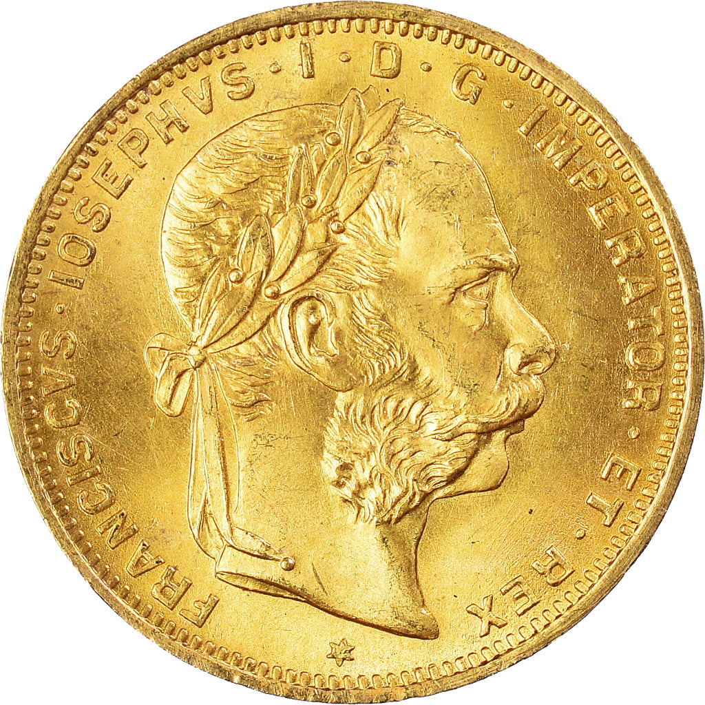 Coin, Austria, Franz Joseph I, 8 Florins-20 Francs, 1892, MS(64), Gold, KM:2269