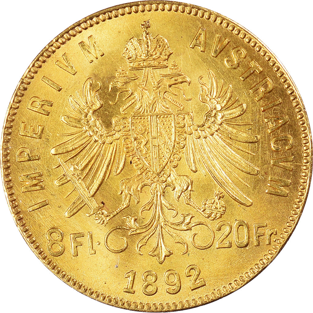 Moneta, Austria, Franz Joseph I, 8 Florins-20 Francs, 1892, SPL+, Oro, KM:2269