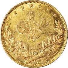 Coin, Turkey, Muhammad V, 100 Kurush, 1911/AH1327, Qustantiniyah, AU(50-53)