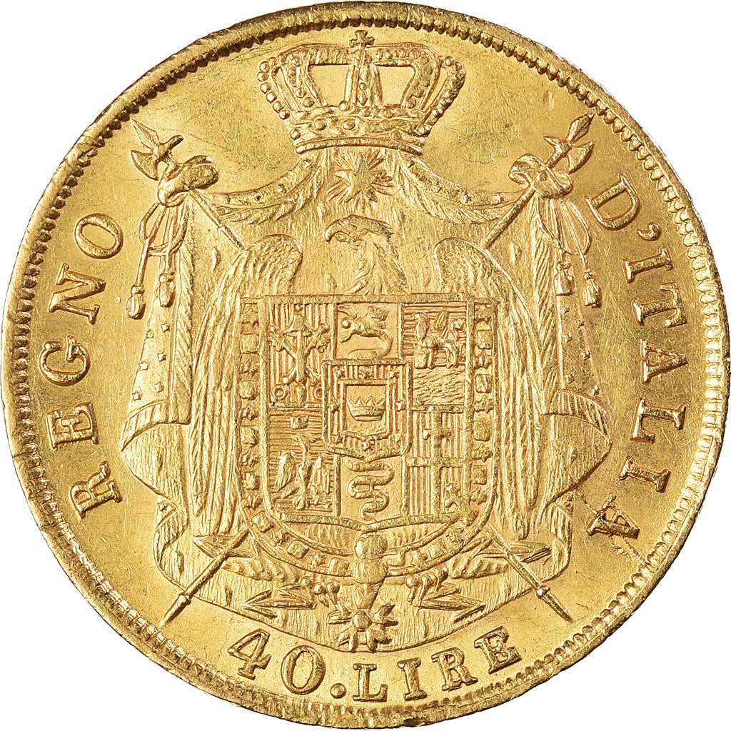 Münze, Italien Staaten, KINGDOM OF NAPOLEON, Napoleon I, 40 Lire, 1811, Milan