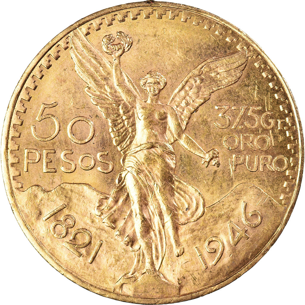 Moneda, México, 50 Pesos, 1946, Mexico City, EBC, Oro, KM:481