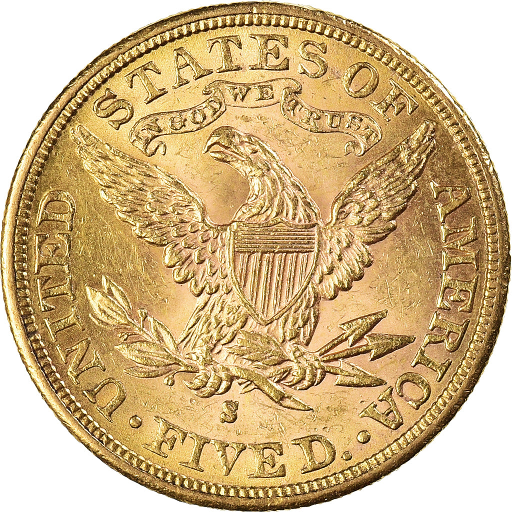 Munten, Verenigde Staten, Coronet Head, $5, Half Eagle, 1885, U.S. Mint, San