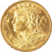 Moeda, Suíça, 20 Francs, 1912, Bern, MS(60-62), Dourado, KM:35.1