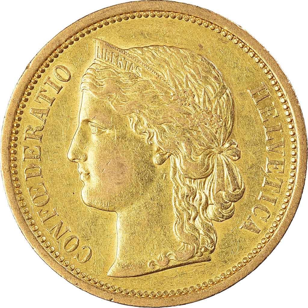 Moneda, Suiza, 20 Francs, 1883, Bern, MBC+, Oro, KM:31.1