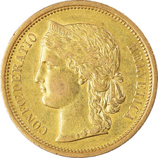Moneta, Szwajcaria, 20 Francs, 1883, Bern, AU(50-53), Złoto, KM:31.1