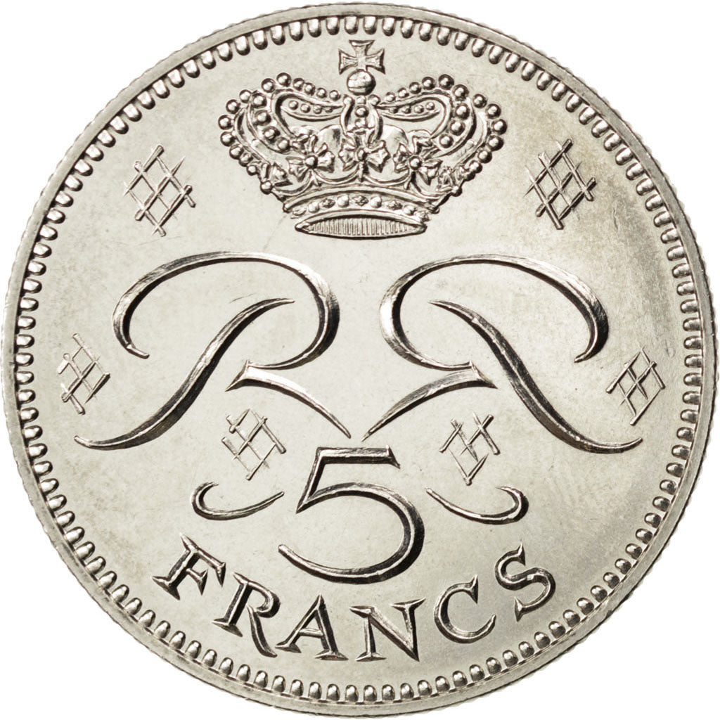 Coin, Monaco, Rainier III, 5 Francs, 1979, MS(63), Copper-nickel, KM:150