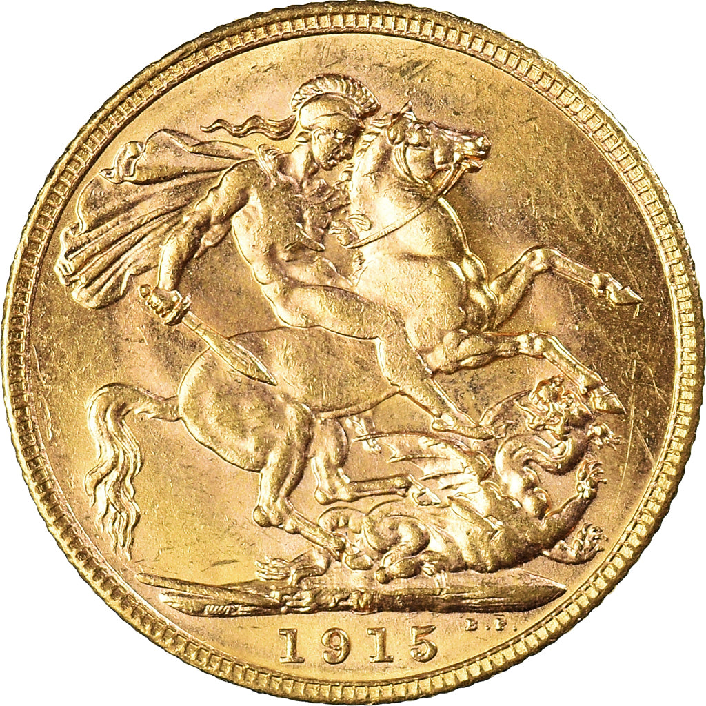 Coin, Australia, George V, Sovereign, 1915, Melbourne, AU(55-58), Gold, KM:29