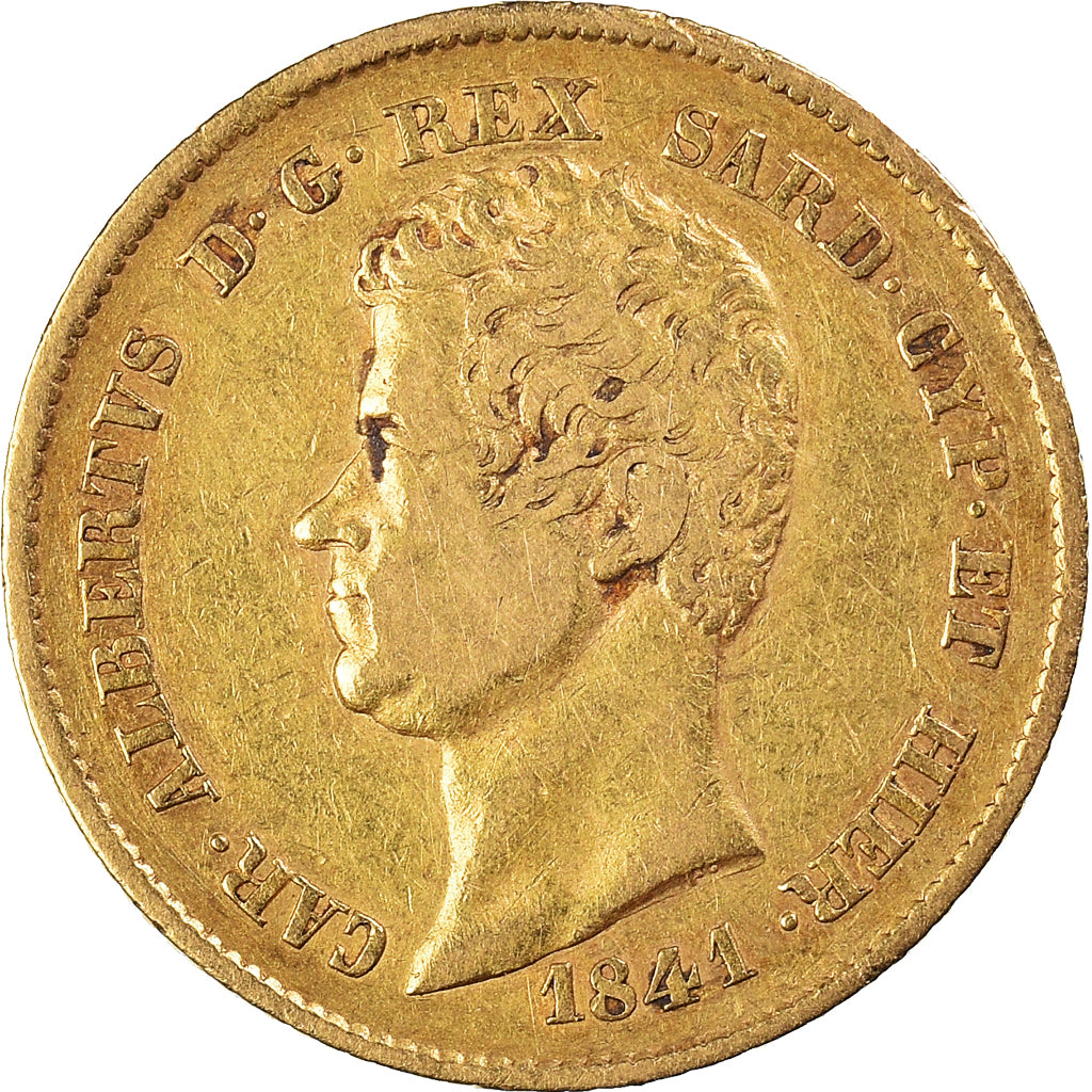 Coin, ITALIAN STATES, SARDINIA, Carlo Alberto, 20 Lire, 1841, Genoa, Very rare