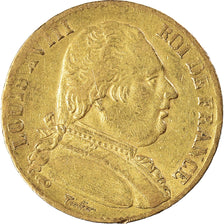 Munten, Frankrijk, Louis XVIII, 20 Francs, 1815, Paris, ZF, Goud, KM:706.1