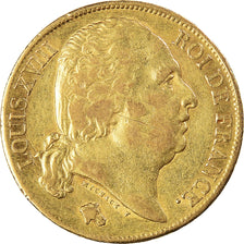Munten, Frankrijk, Louis XVIII, 20 Francs, 1819, Paris, ZF, Goud, KM:712.1