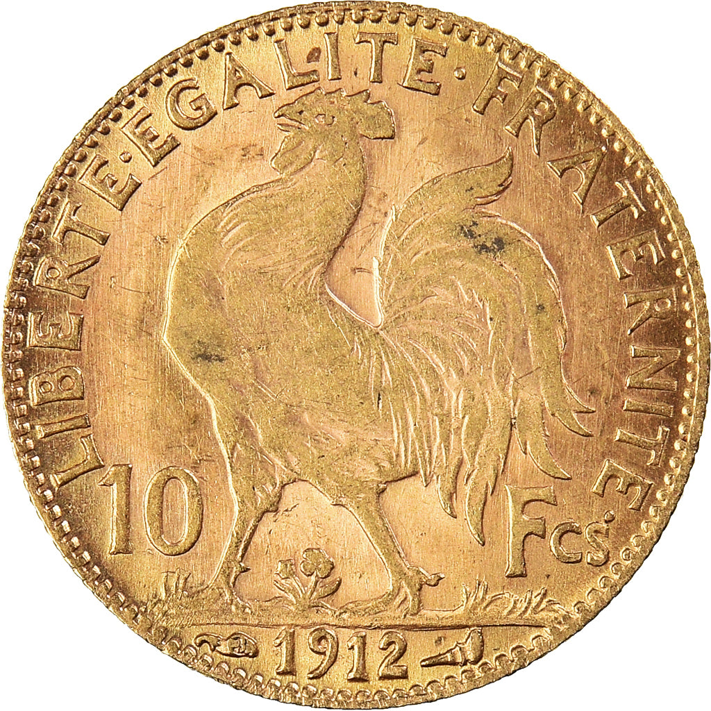 Monnaie, France, Marianne, 10 Francs, 1912, Paris, Coq, TTB+, Or, Gadoury:1017