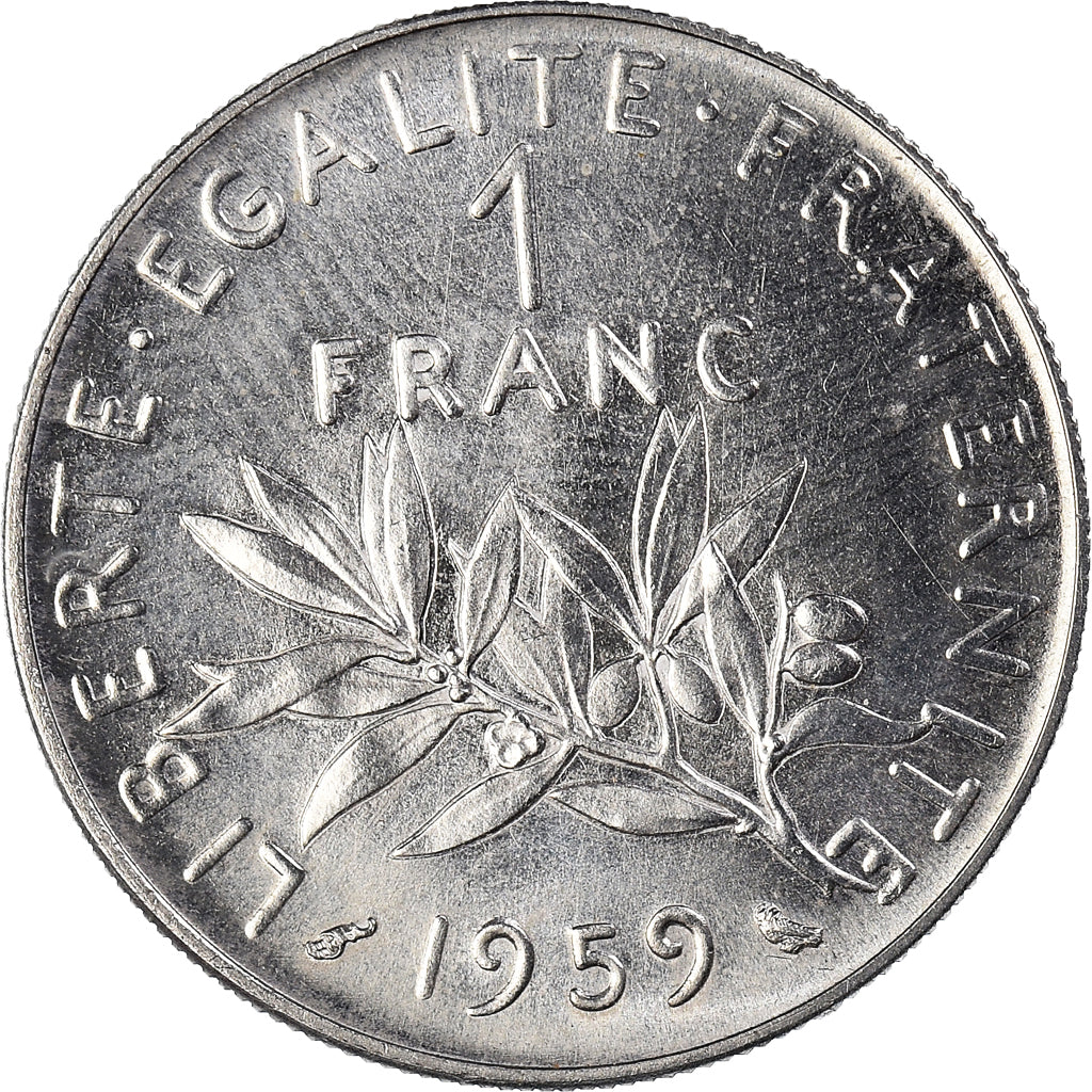 Coin, France, Semeuse, Franc, 1959, Paris, ESSAI, MS(65-70), Nickel, KM:E98