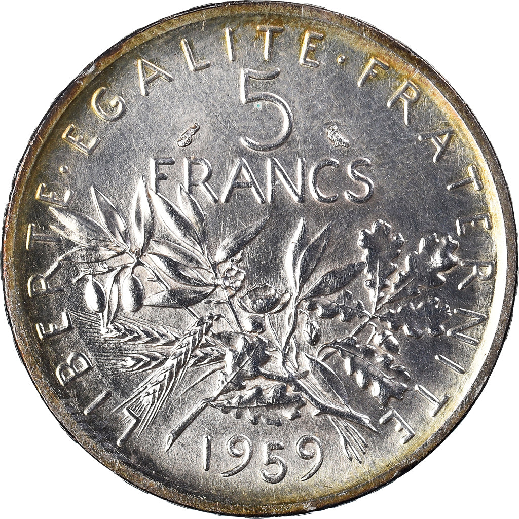 Coin, France, Semeuse, 5 Francs, 1959, Paris, ESSAI, MS(64), Silver, KM:E101