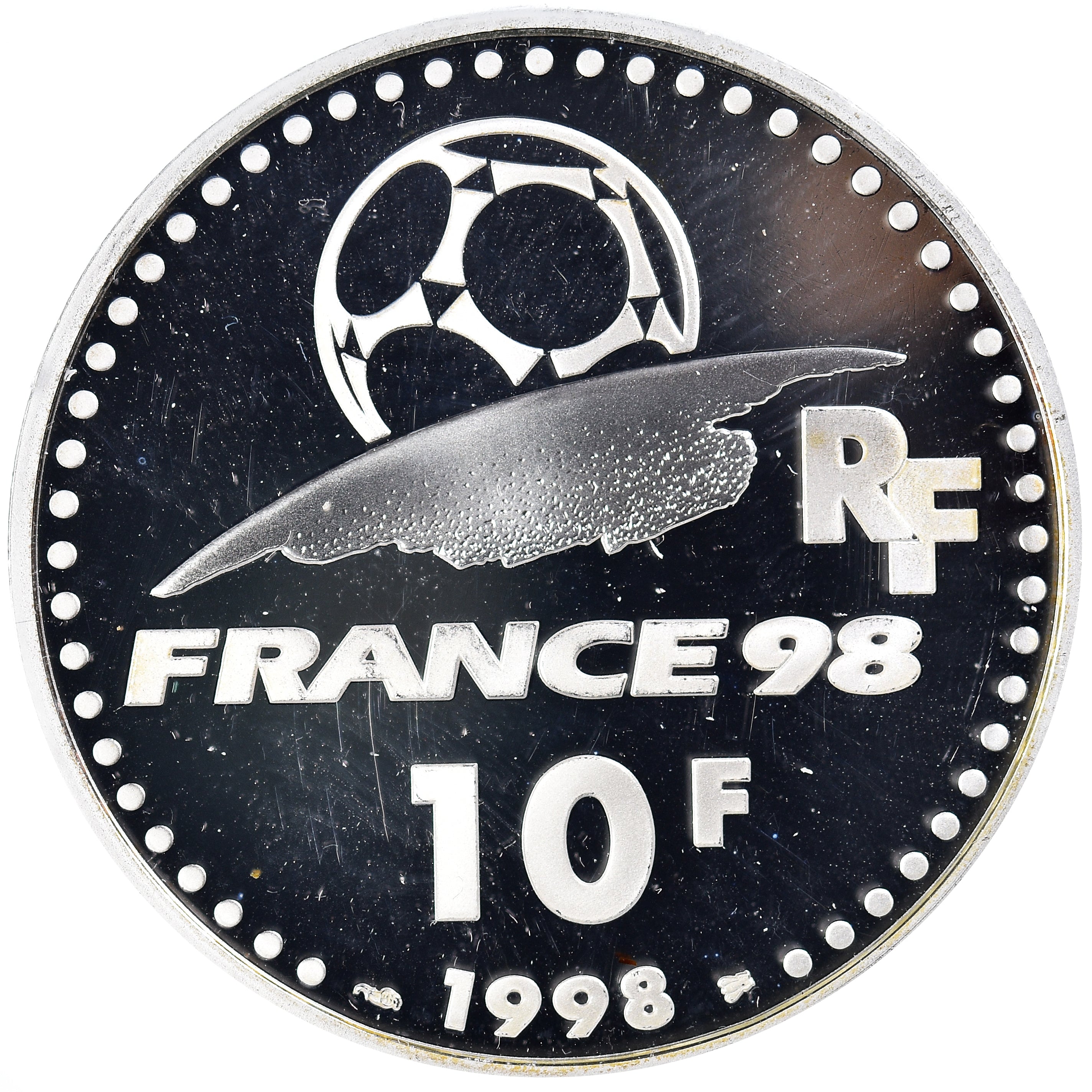 Coin, France, Coupe du Monde -  Les Stades, 10 Francs, 1998, Paris, Proof