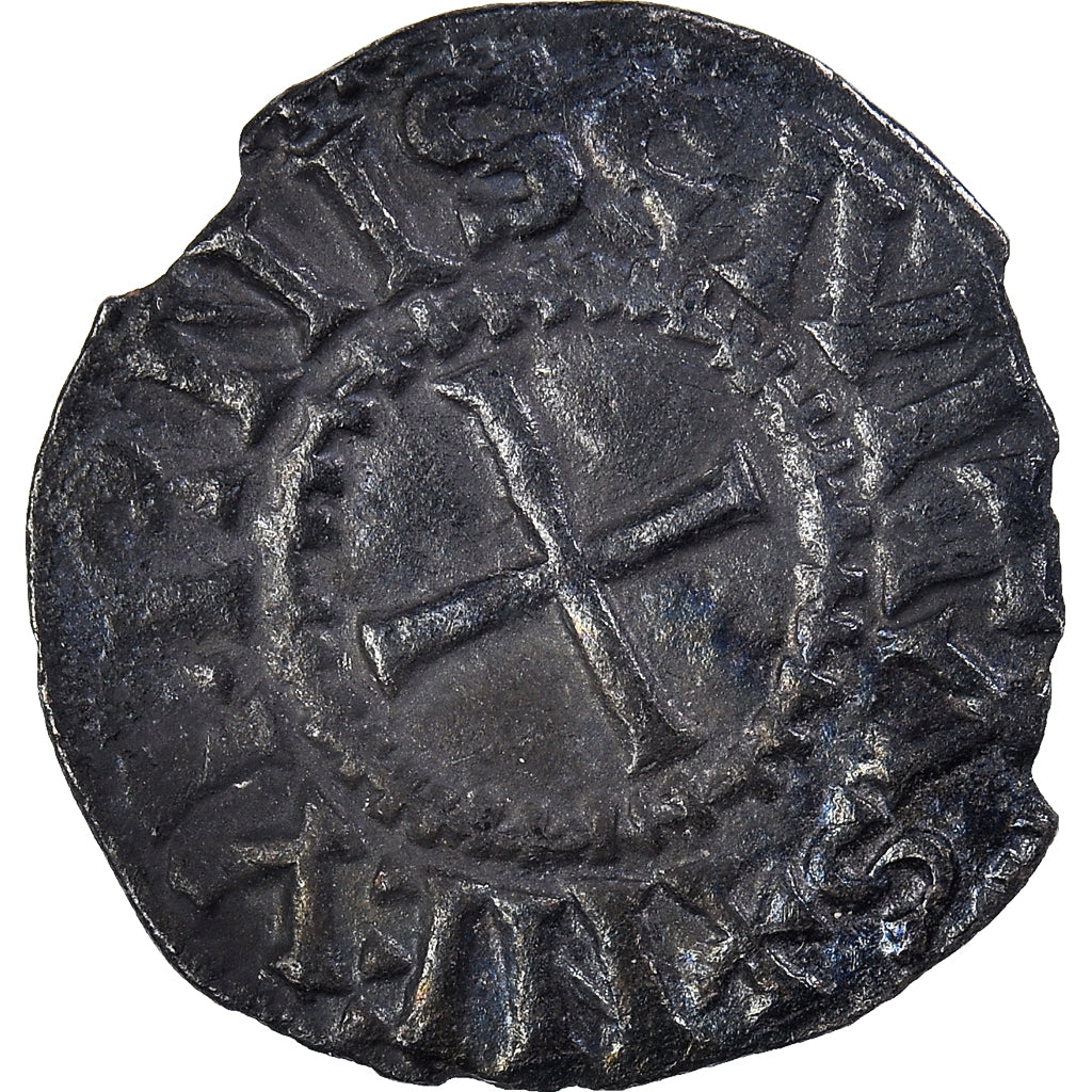 Munten, Frankrijk, Charles le Chauve, Denier, Nevers, ZF, Zilver