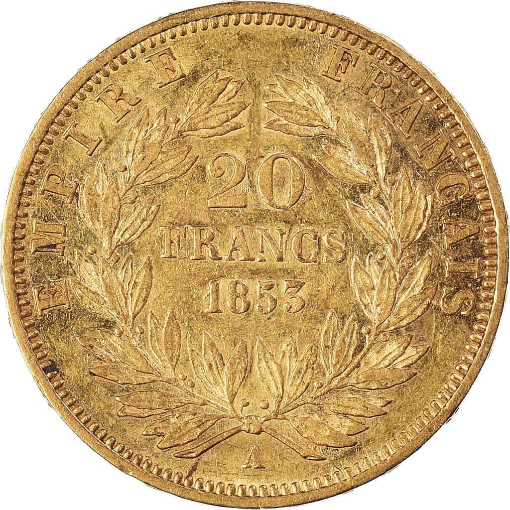 Monnaie, France, Napoleon III, 20 Francs, 1853, Paris, TTB+, Or, Gadoury:1061