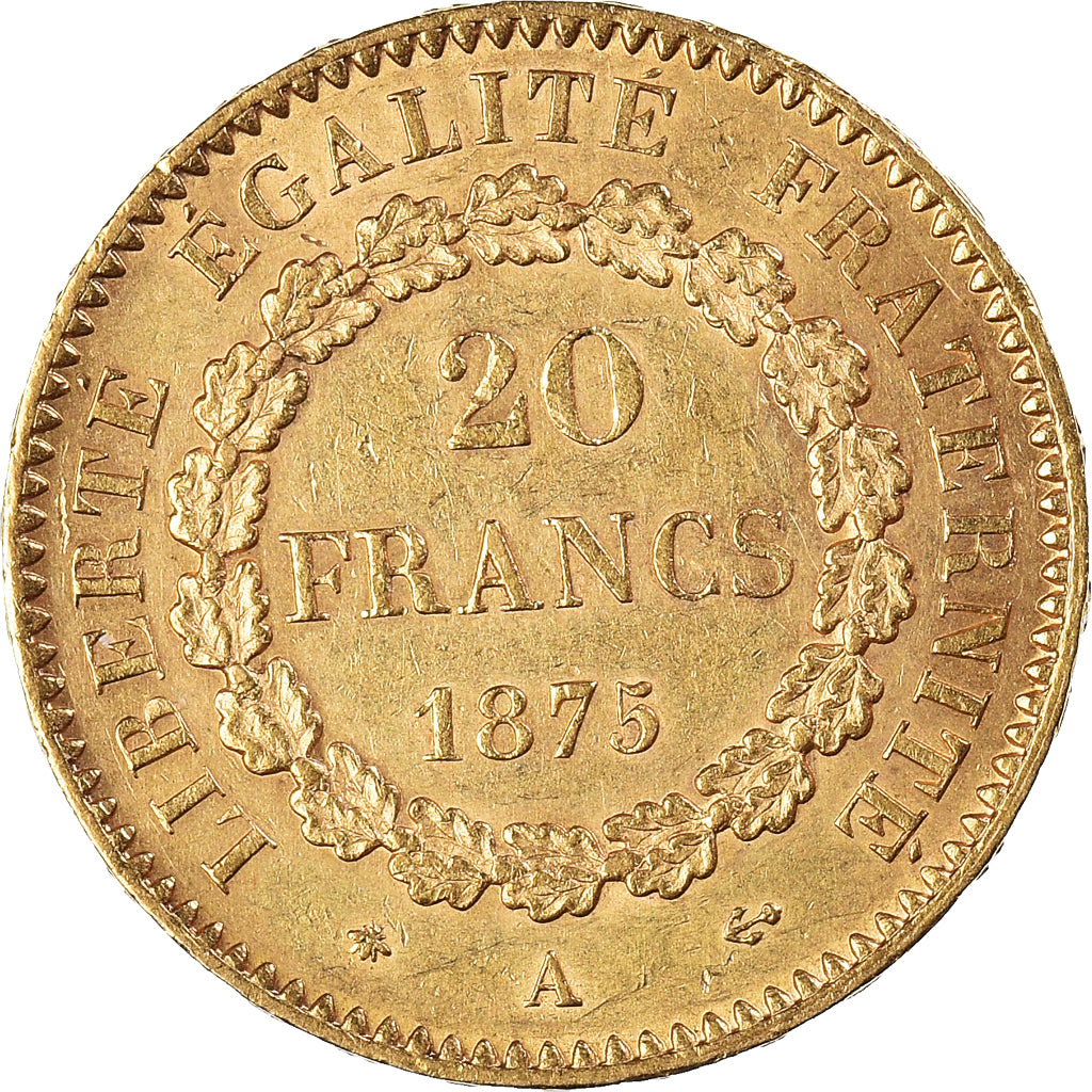 Monnaie, France, Génie, 20 Francs, 1875, Paris, TTB+, Or, Gadoury:1063, KM:825
