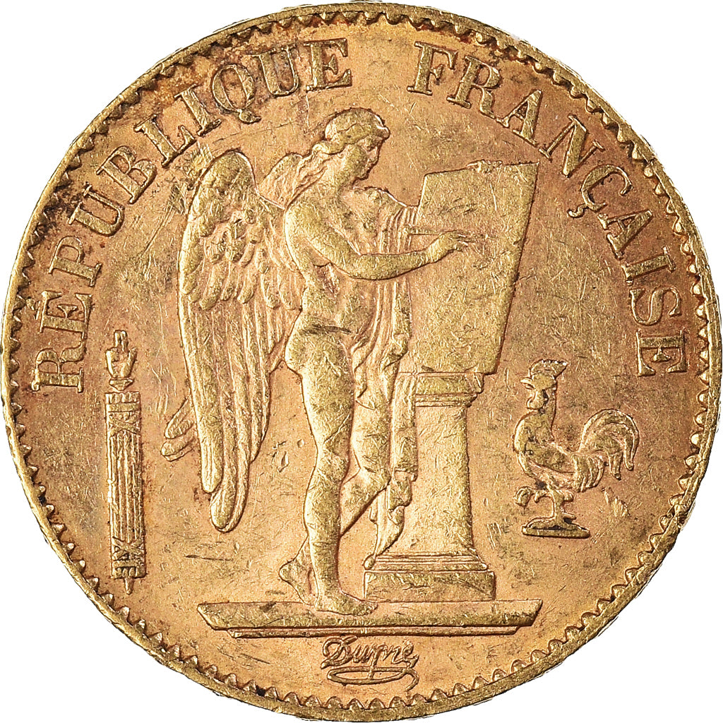 Moneta, Francia, Génie, 20 Francs, 1893, Paris, BB, Oro, KM:825, Gadoury:1063