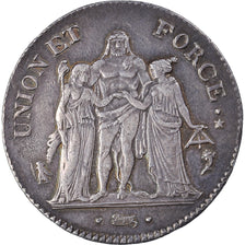 Coin, France, Union et Force, 5 Francs, AN 5, Paris, EF(40-45), Silver