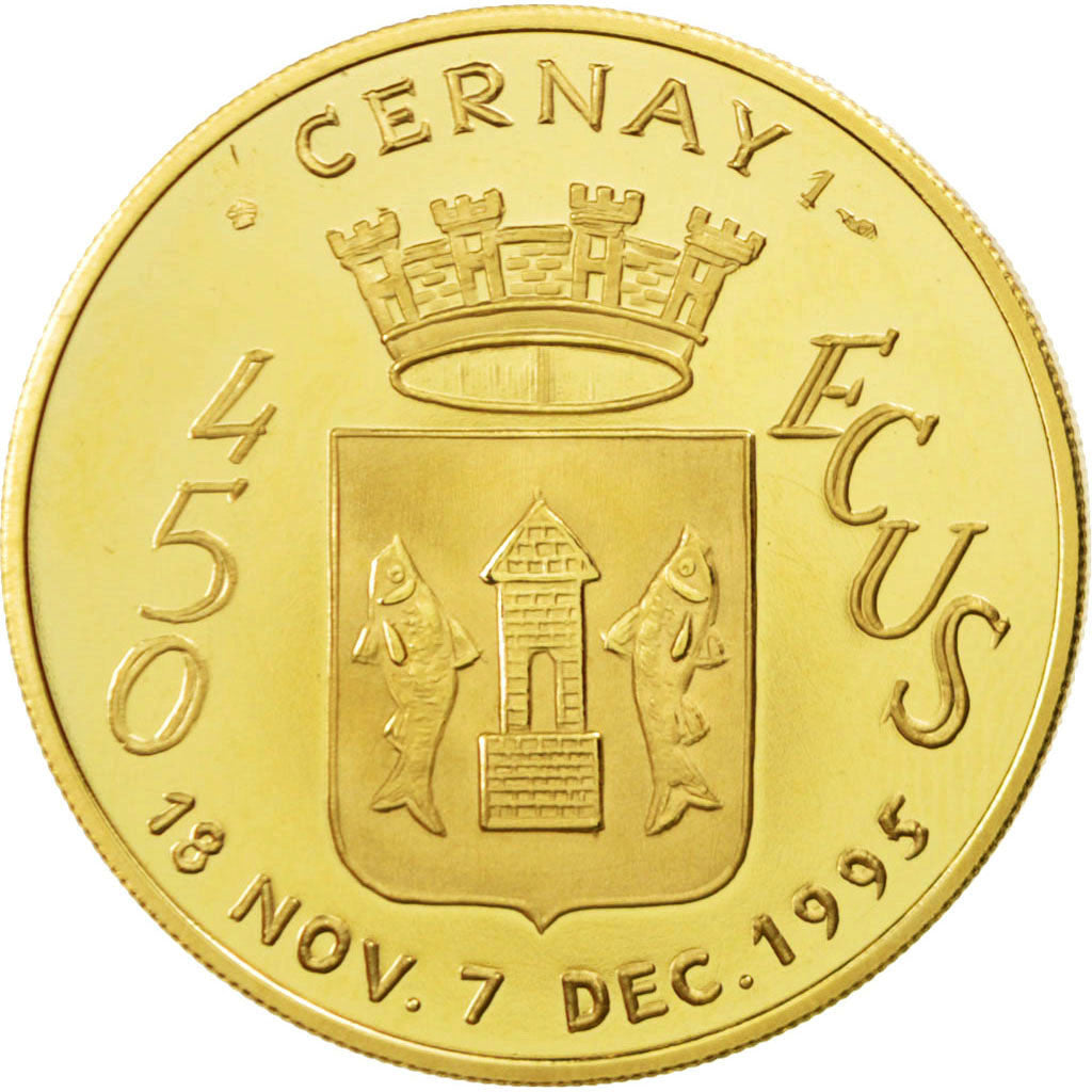 France, 450 Ecus, 1995, MS(63), Gold, 15.78
