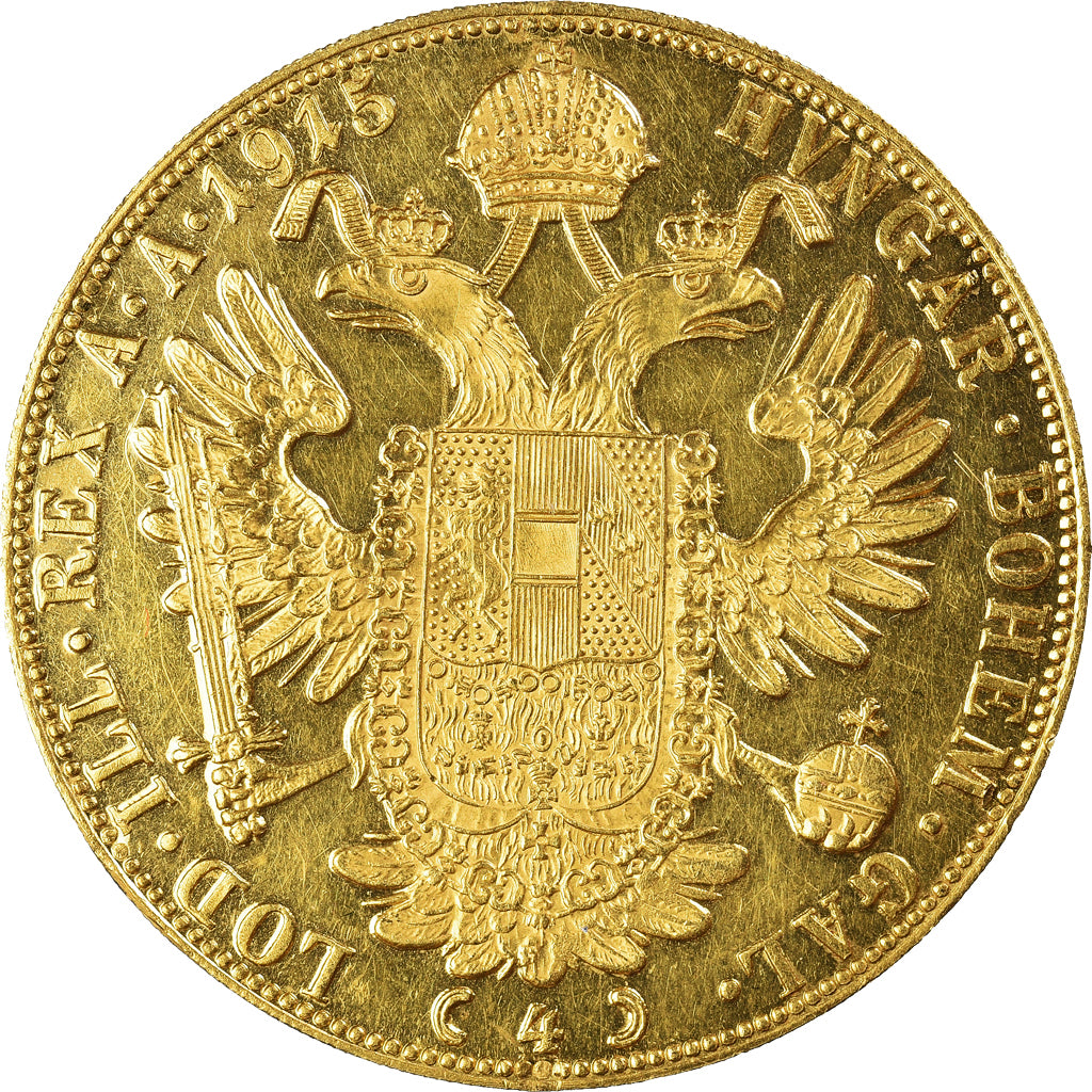 Moneta, Austria, Franz Joseph I, 4 Ducat, 1915, Vienna, Official restrike, SPL-