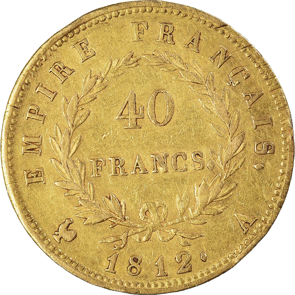 Munten, Frankrijk, Napoléon I, 40 Francs, 1812, Paris, ZF, Goud, KM:696.1