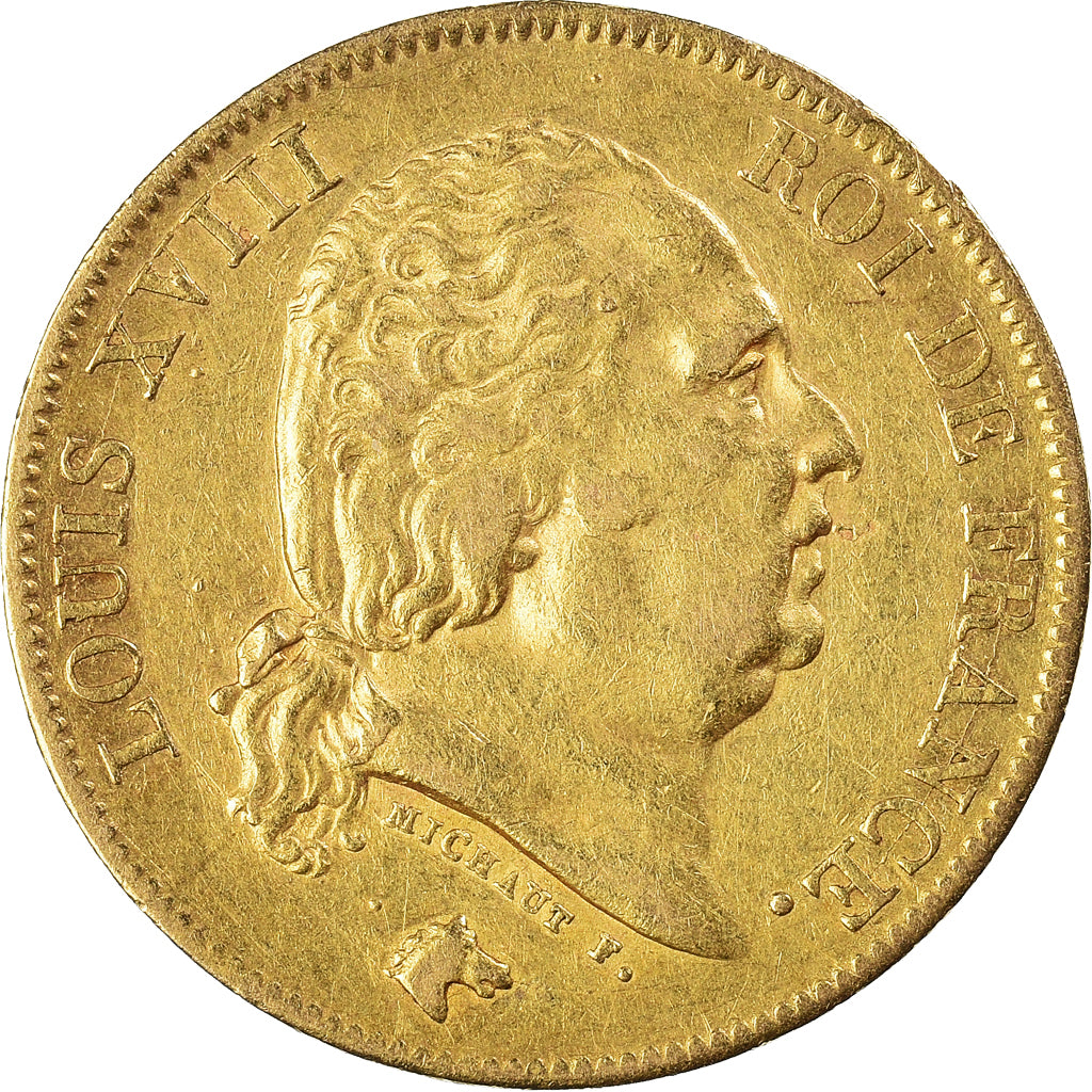 Münze, Frankreich, Louis XVIII, 40 Francs, 1817, Paris, SS, Gold, KM:713.1