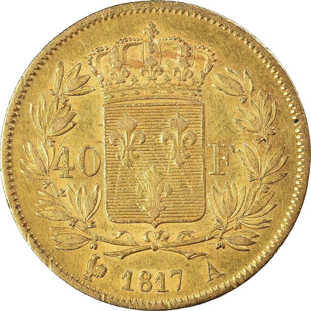 Münze, Frankreich, Louis XVIII, 40 Francs, 1817, Paris, SS, Gold, KM:713.1