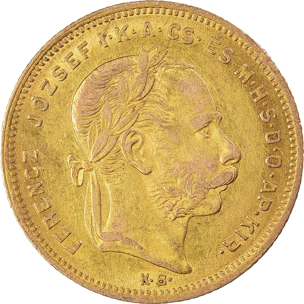 Monnaie, Hongrie, Franz Joseph I, 8 Forint 20 Francs, 1878, TTB+, Or, KM:455.1