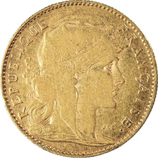 Munten, Frankrijk, Marianne, 10 Francs, 1901, Paris, ZF, Goud, KM:846