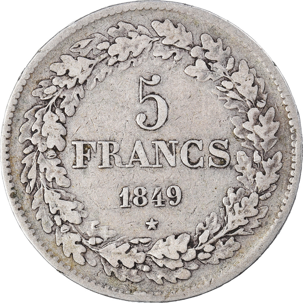 Coin, Belgium, Leopold I, 5 Francs, 5 Frank, 1849, VF(30-35), Silver, KM:3.2