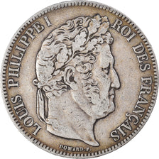 Moneta, Francia, Louis-Philippe, 5 Francs, 1836, Bordeaux, MB+, Argento