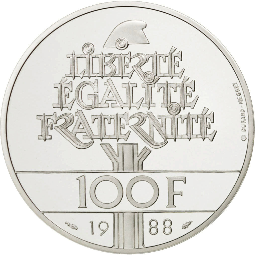 Coin, France, 100 Francs, 1988, MS(63), Silver, KM:966a, Gadoury:903
