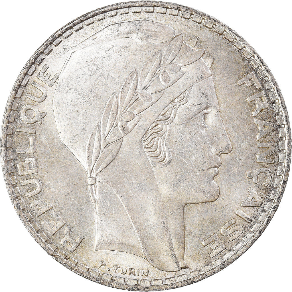 Moneta, Francia, Turin, 20 Francs, 1938, Paris, SPL, Argento, KM:879