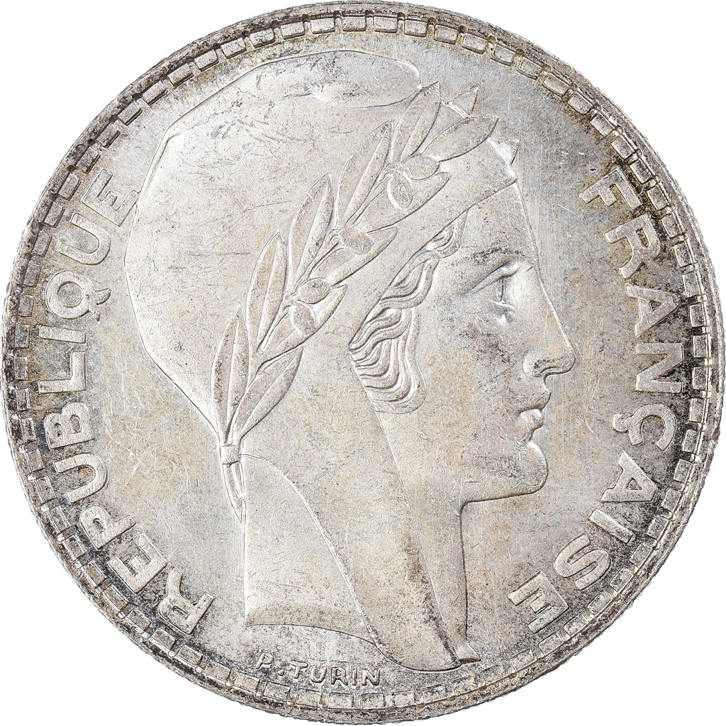 Moneta, Francia, Turin, 20 Francs, 1938, Paris, SPL, Argento, KM:879