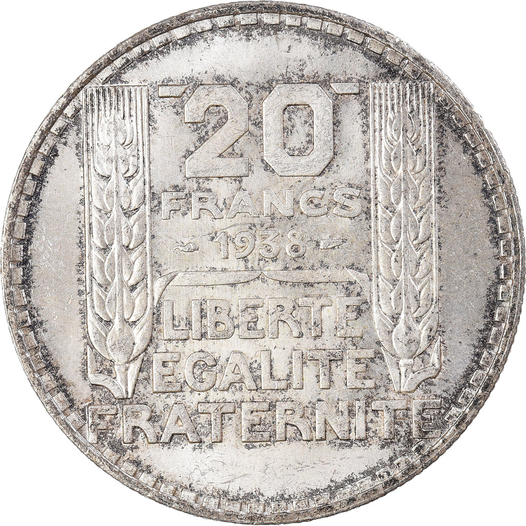 Moneta, Francia, Turin, 20 Francs, 1938, Paris, SPL, Argento, KM:879
