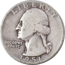 Moneta, Stati Uniti, Washington Quarter, Quarter, 1951, U.S. Mint, Denver, MB+