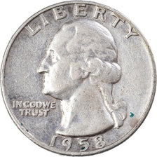 Coin, United States, Washington Quarter, Quarter, 1958, U.S. Mint, Denver