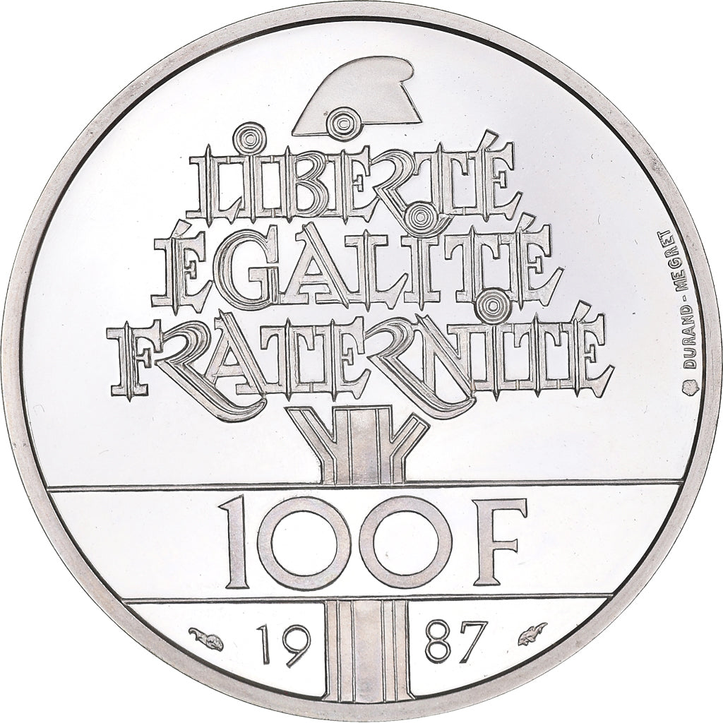 Coin, France, 100 Francs, 1987, Proof, MS(65-70), Silver, KM:962a, Gadoury:902
