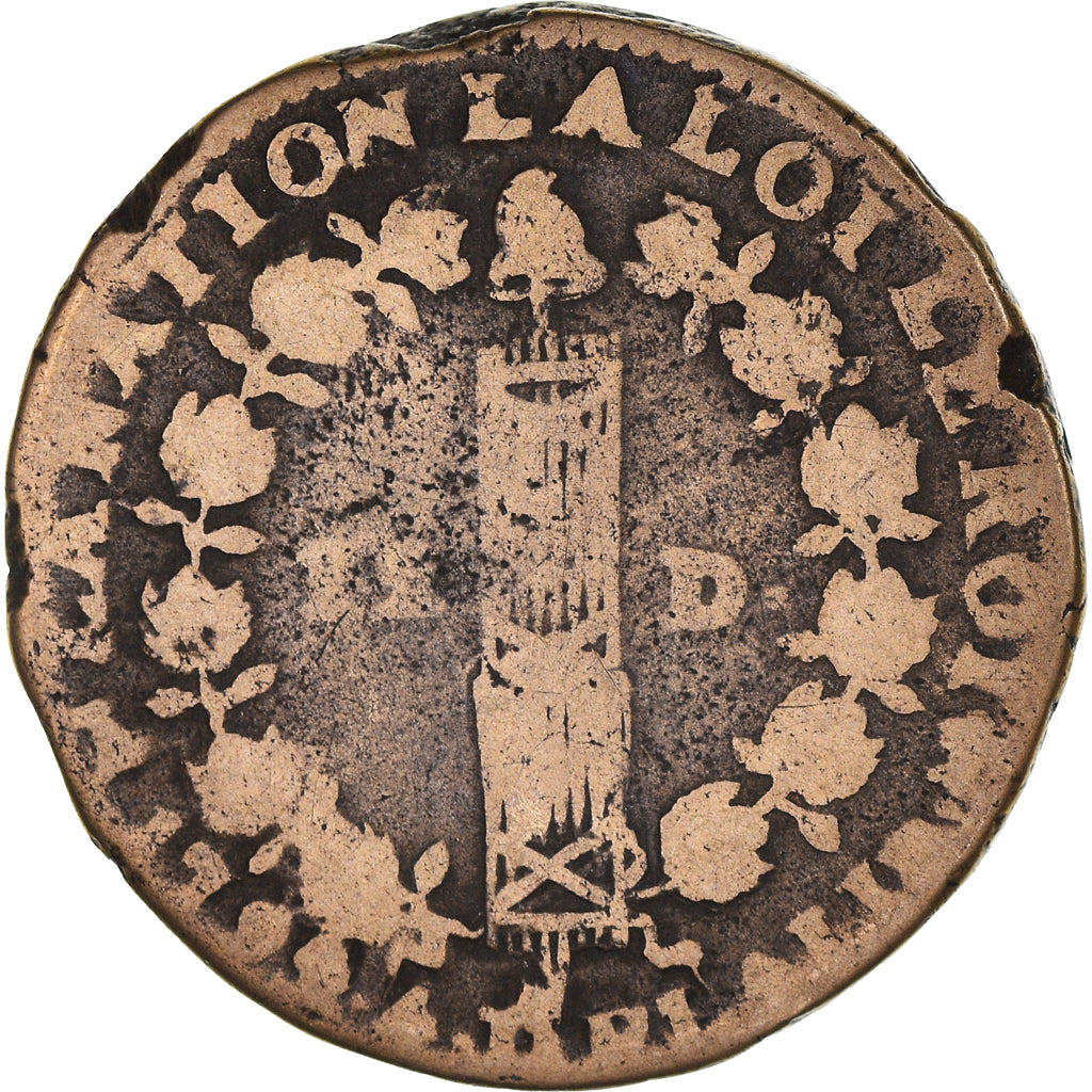 Moneta, Francia, Louis XVI, 12 Deniers, 1792, Saumur, B+, Bronzo, Gadoury:15