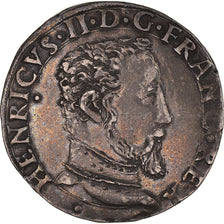 Moneda, Francia, Henri II, Teston, 1555, Toulouse, MBC+, Plata, Sombart:4572